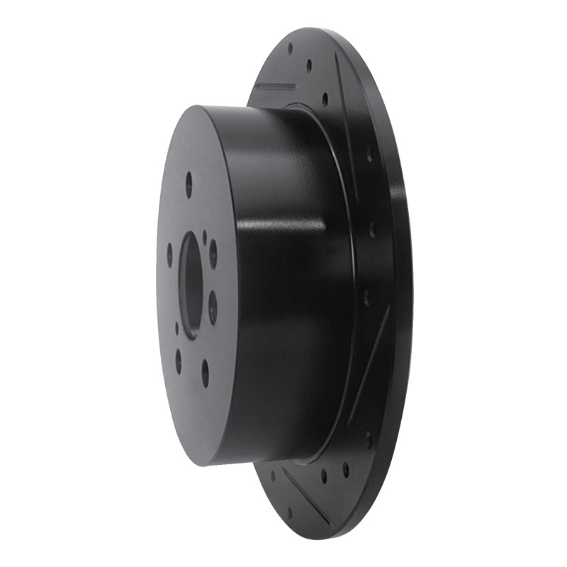 Toyota Venza Brake Rotor (1) - Rear Right - R1 Concepts - Drilled & Slotted - Black - `09-`15